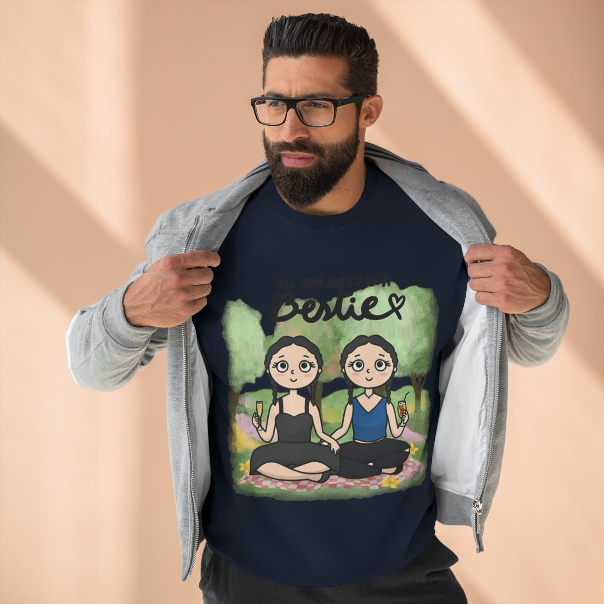 All you need is a Bestie | Unisex Crewneck Sweatshirt